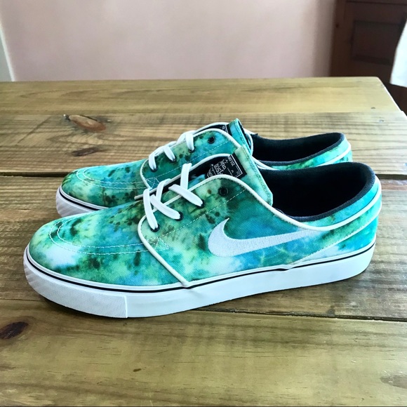 nike sb janoski qs turbo green tie dye skate shoes